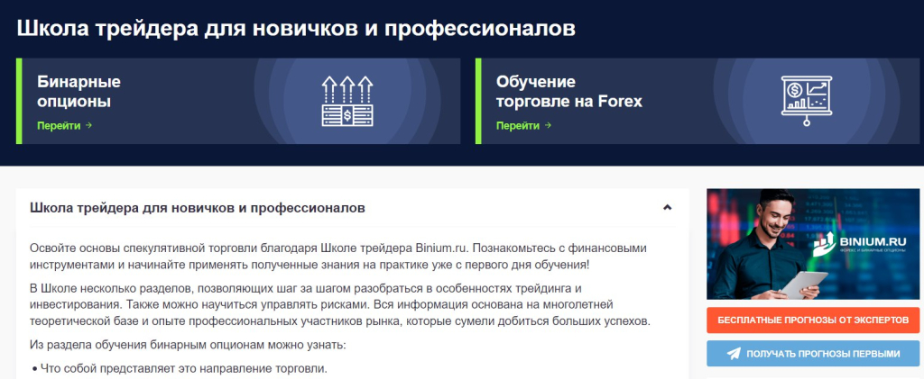 Binium.ru - На портале нашла экспертные статьи